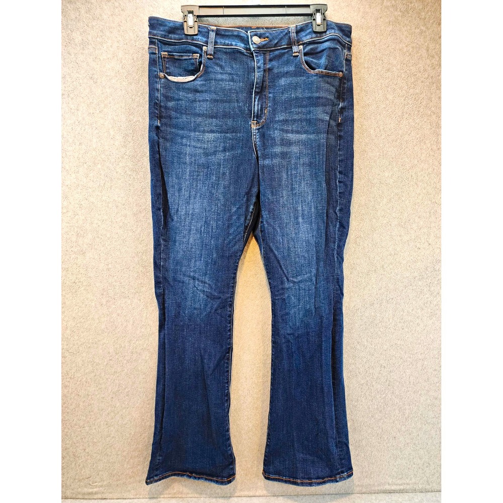 American Eagle Outfitters Women's Dark Wash High Rise Skinny Kick Jeans Stretch